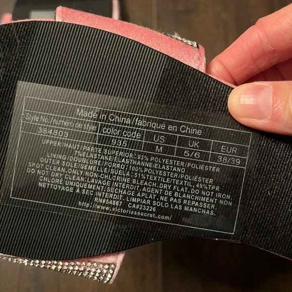 Pink Rhinestone Victoria’s Secret Slippers - Picture 4 of 4
